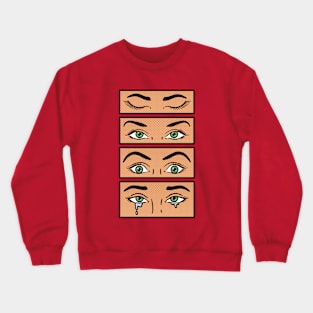 Comic Girl Eyes Crewneck Sweatshirt